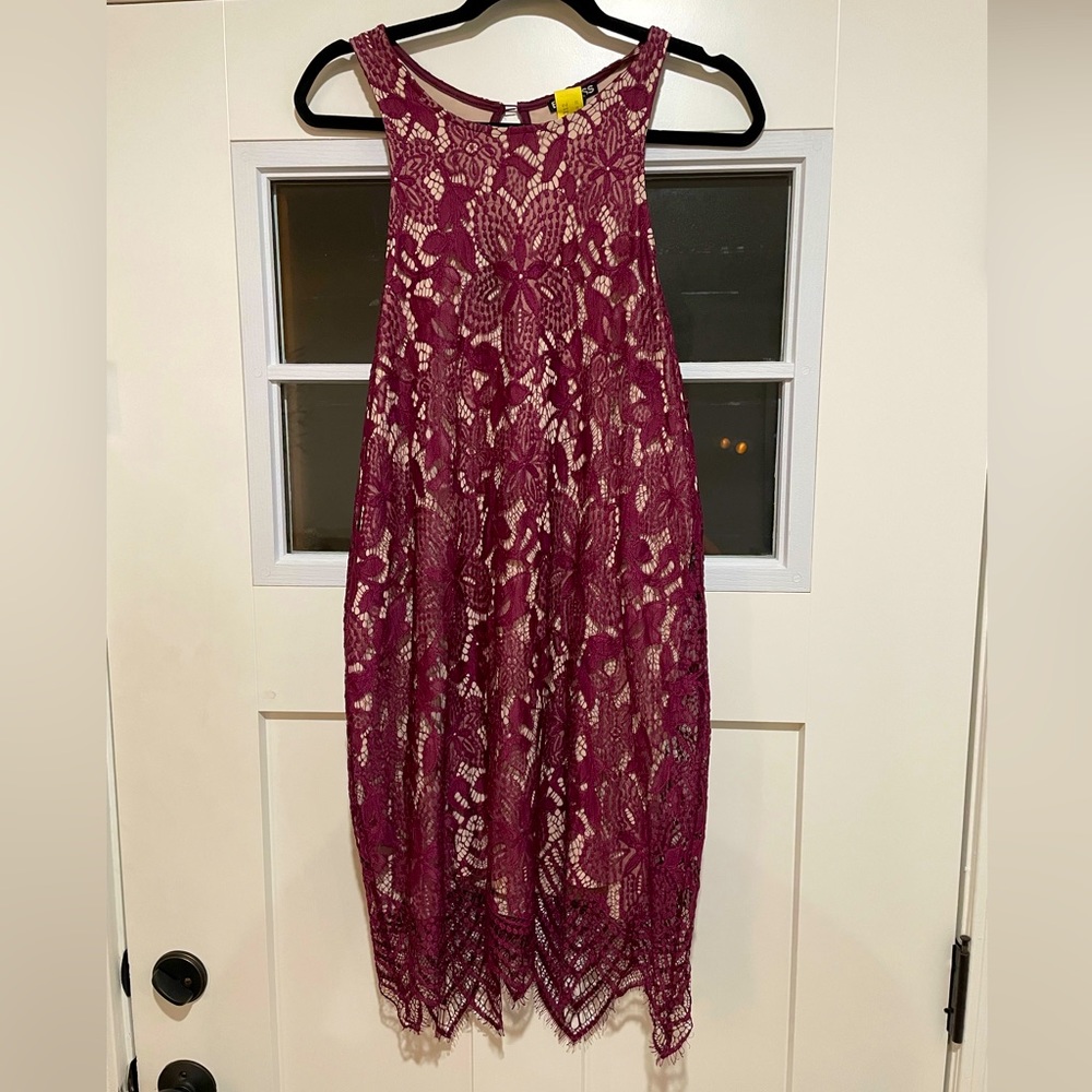 Express Plum Lace Mini Dress